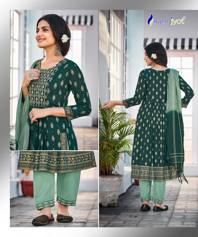 Siya By Rangjyot Jeavy Rayon Kurti With Bottom Dupatta Catalog